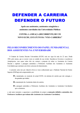 Apelo aos assistentes assistentes estagiarios e