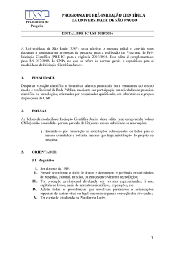 PROGRAMA DE PR&Eacute;-INICIA&Ccedil;&Atilde;O CIENT&Iacute;FICA DA - IME-USP