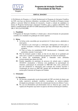Programa de Inicia&ccedil;&atilde;o Cient&iacute;fica Universidade de S&atilde;o - IME-USP