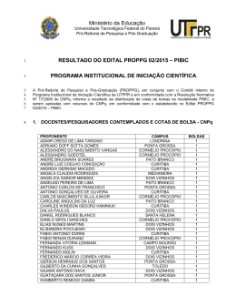 PROGRAMA INSTITUCIONAL DE BOLSA DE INICIA&Ccedil;&Atilde;O CIENT&Iacute;FICA