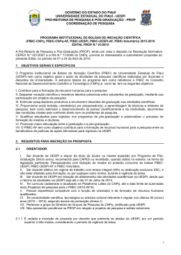 programa institucional de bolsas de inicia&ccedil;&atilde;o cient&iacute;fica
