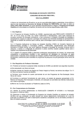 Programa de Inicia&ccedil;&atilde;o Cient&iacute;fica UNAMA/CNPQ