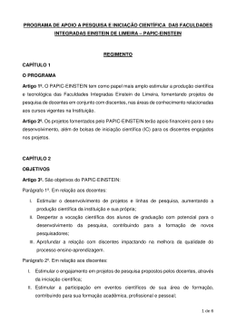 PROGRAMA DE APOIO A PESQUISA E INICIA&Ccedil;&Atilde;O CIENT&Iacute;FICA