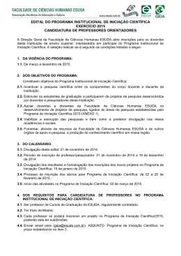 Candidatura de Professores Orientadores