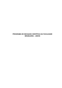 programa de inicia&ccedil;&atilde;o cient&iacute;fica da faculdade brasileira &ndash; univix