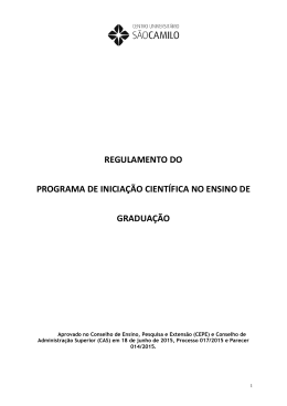 Regulamento de Iniciação Científica