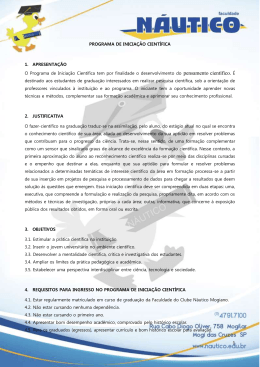 Programa de Inicia&ccedil;&atilde;o Cient&iacute;fica - Faculdade Clube N&aacute;utico Mogiano