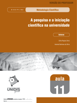 A pesquisa e a iniciação científica na universidade - UEPB