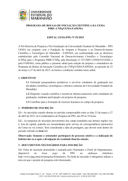 PROGRAMA DE BOLSAS DE INICIA&Ccedil;&Atilde;O CIENT&Iacute;FICA DA UEMA