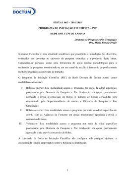 EDITAL PESQUISA Programa de Inicia&ccedil;&atilde;o Cient&iacute;fica 2014
