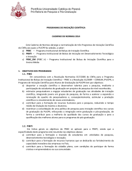 PROGRAMA DE INICIA&Ccedil;&Atilde;O CIENT&Iacute;FICA PARA ALUNOS