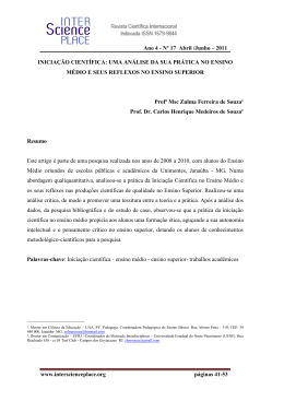 iniciação científica: uma análise da sua prática no ensino médio e