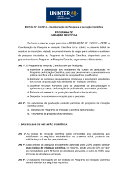 Edital 03 - 2014 - INICIAÇÃO CIENTÍFICA