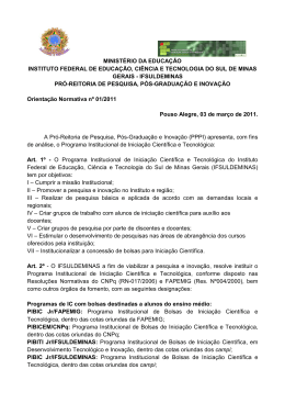 Programa Inicia&ccedil;&atilde;o Cientifica IFSULDEMINAS VERSAO FINAL