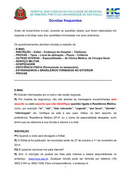 D&uacute;vidas frequentes - Hospital das Cl&iacute;nicas da Faculdade de
