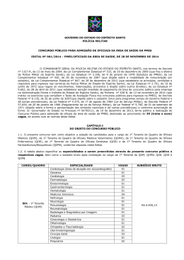 edital n&ordm; 001/2014 &ndash; pmes/oficiais da &aacute;rea de sa&uacute;de, de 28 de
