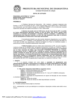 prefeitura municipal de diamantina