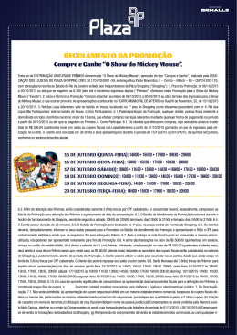 REGULAMENTO DA PROMOÇÃO