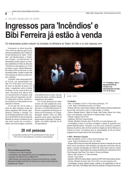 Ingressos para `Inc&ecirc;ndios` e Bibi Ferreira j&aacute; est&atilde;o &agrave; venda