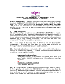 &ldquo;Voc&ecirc; ganhou 01 (um) par de ingressos para o Rock In Rio 2013