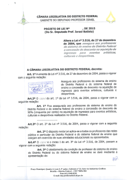 Altera a Lei 3516/2004 sobre concess&atilde;o de