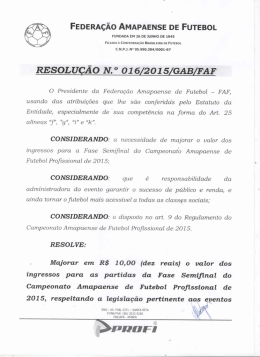 majorar preço de ingressos das partidas semifinal amapazão