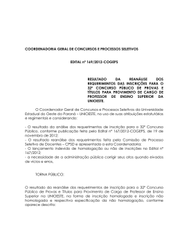 Anexo &uacute;nico ao Edital n&ordm;