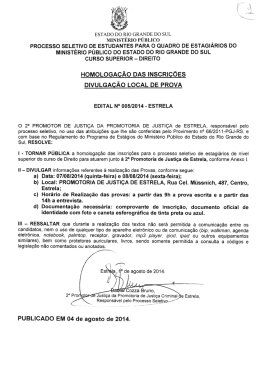 ESTADO DO RIO GRANDE DO sUL MINISTÉRIO PÚBLICO I