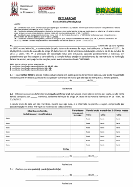 Formul&aacute;rio para Declarar Escola P&uacute;blica, Renda e Ra&ccedil;a