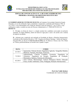 1 EDITAL DE CONVOCAÇÃO CS Nº. 3, DE 24 DE JANEIRO