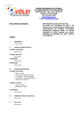Nota Oficial 033-2015 - Federação Mineira de Vôlei