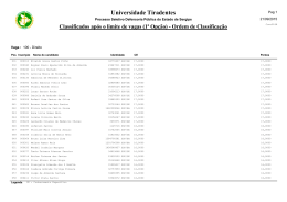 Lista de Classificados – Excedentes