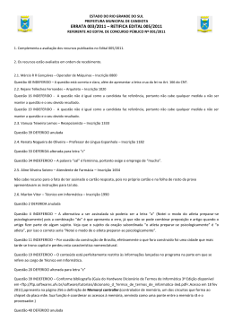 ERRATA 003/2011 – RETIFICA EDITAL 005/2011