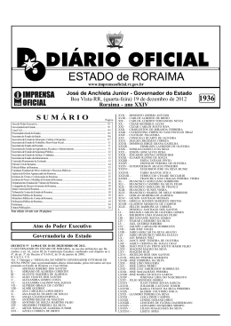 Di&aacute;rio Oficial BOA VISTA, 19 DE DEZEMBRO DE 2012