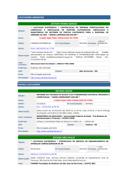 LICITA&Ccedil;&Otilde;ES URGENTES ESTADO MINAS - Sinduscon