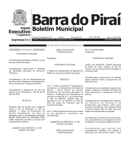 PORTARIA N&ordm; 380/2009 O Prefeito Municipal Barra do Pira&iacute;, no uso