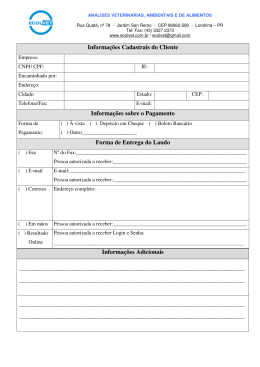 Informa&ccedil;&otilde;es Cadastrais do Cliente Informa&ccedil;&otilde;es sobre o Pagamento