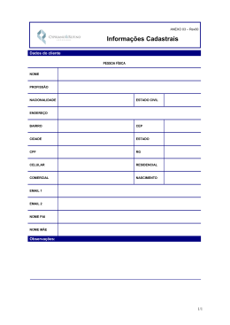 Informa&ccedil;&otilde;es Cadastrais