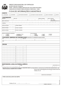 Ficha de Informa&ccedil;&otilde;es Cadastrais