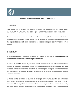 MANUAL DE PROCEDIMENTOS DE COMPLIANCE 1. OBJETIVO