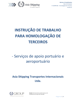 INSTRU&Ccedil;&Atilde;O DE TRABALHO PARA