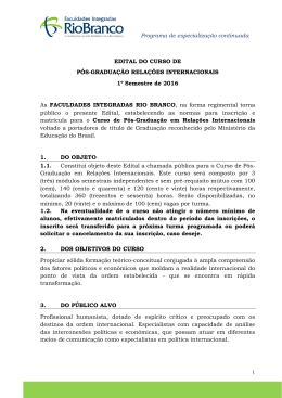 Programa de especialização continuada EDITAL DO CURSO DE