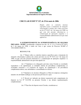 CIRCULAR SUSEP No 327, de 29 de maio de 2006.