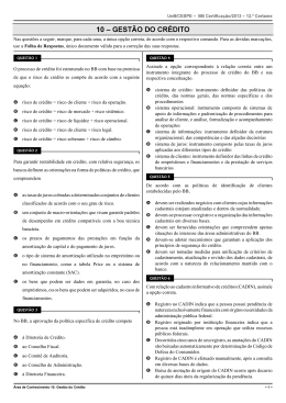 10 &ndash; GEST&Atilde;O DO CR&Eacute;DITO