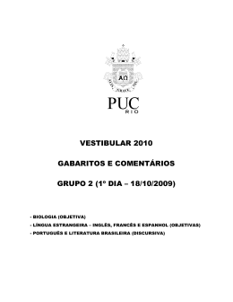 VESTIBULAR 2010 GABARITOS E COMENT&Aacute;RIOS GRUPO 2