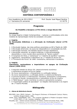 HIST&Oacute;RIA CONTEMPOR&Acirc;NEA I Programa Bibliografia