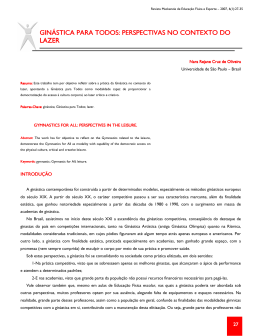 gin&aacute;stica para todos: perspectivas no contexto do lazer