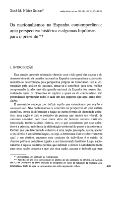 Os nacionalismos na Espanha contempor&acirc;nea
