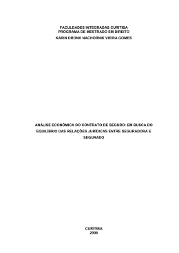 an&aacute;lise econ&ocirc;mica do contrato de seguro