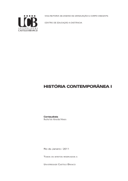 HIST&Oacute;RIA CONTEMPOR&Acirc;NEA I - Universidade Castelo Branco